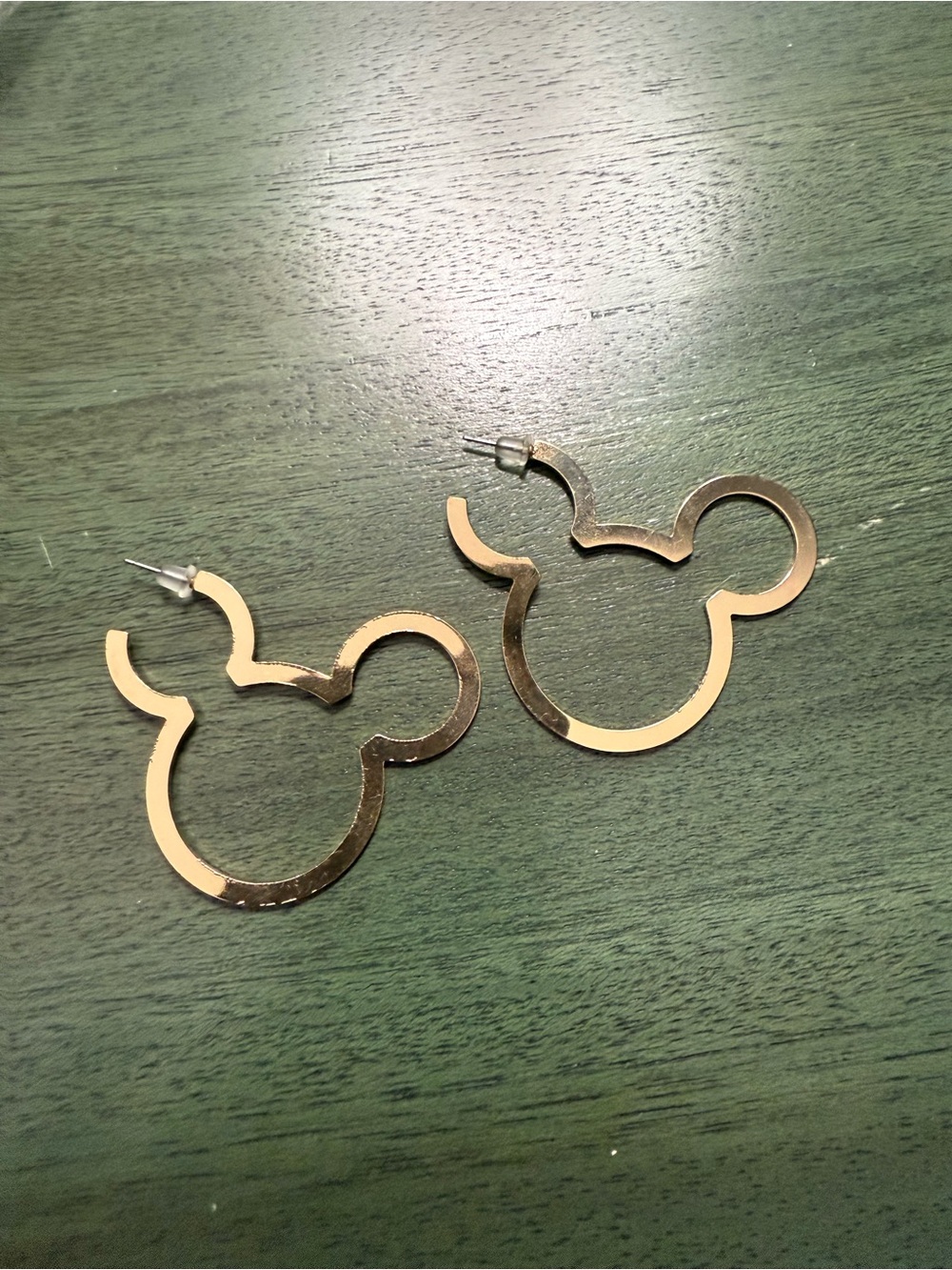 Gold-tone Mouse Silhouette Hoop Earrings
